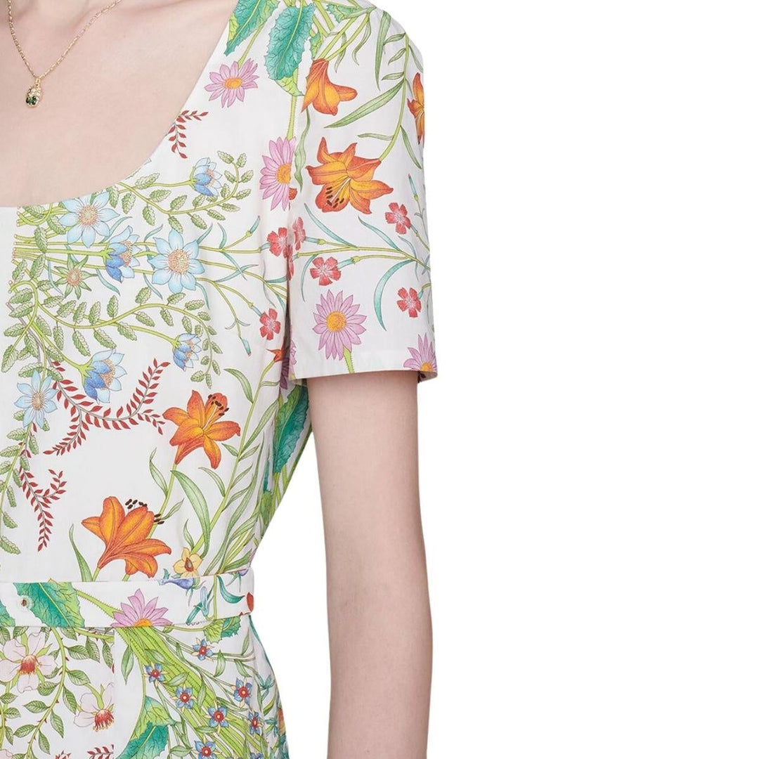 Flora Print Cotton Midi Dress
