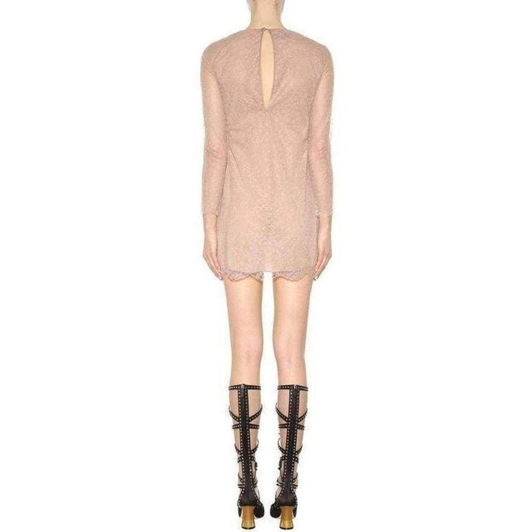 Nude Lace Embroidered Dress