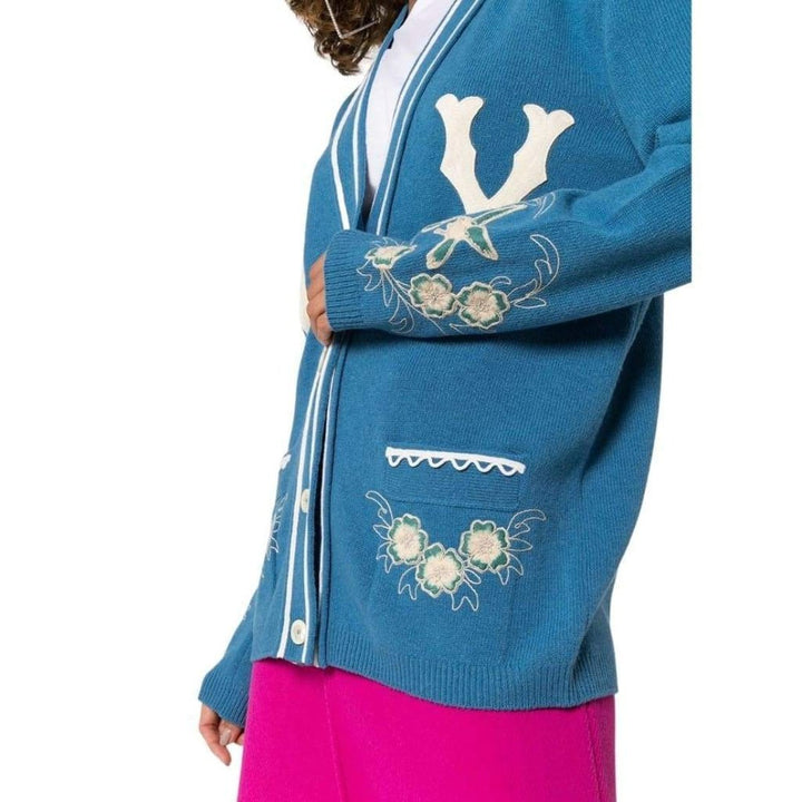 NY Yankees Patch Embroidered Wool Cardigan