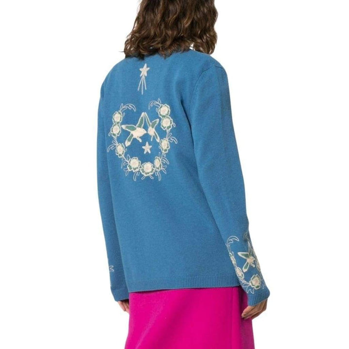 NY Yankees Patch Embroidered Wool Cardigan