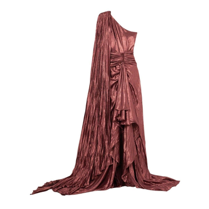Gucci-One Shoulder Asymmetric Lame Gown - Runway Catalog