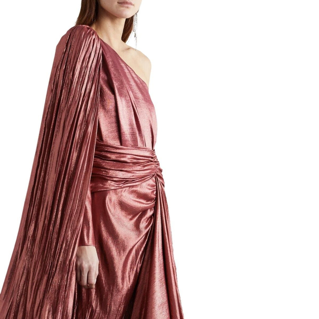 One Shoulder Asymmetric Lame Gown