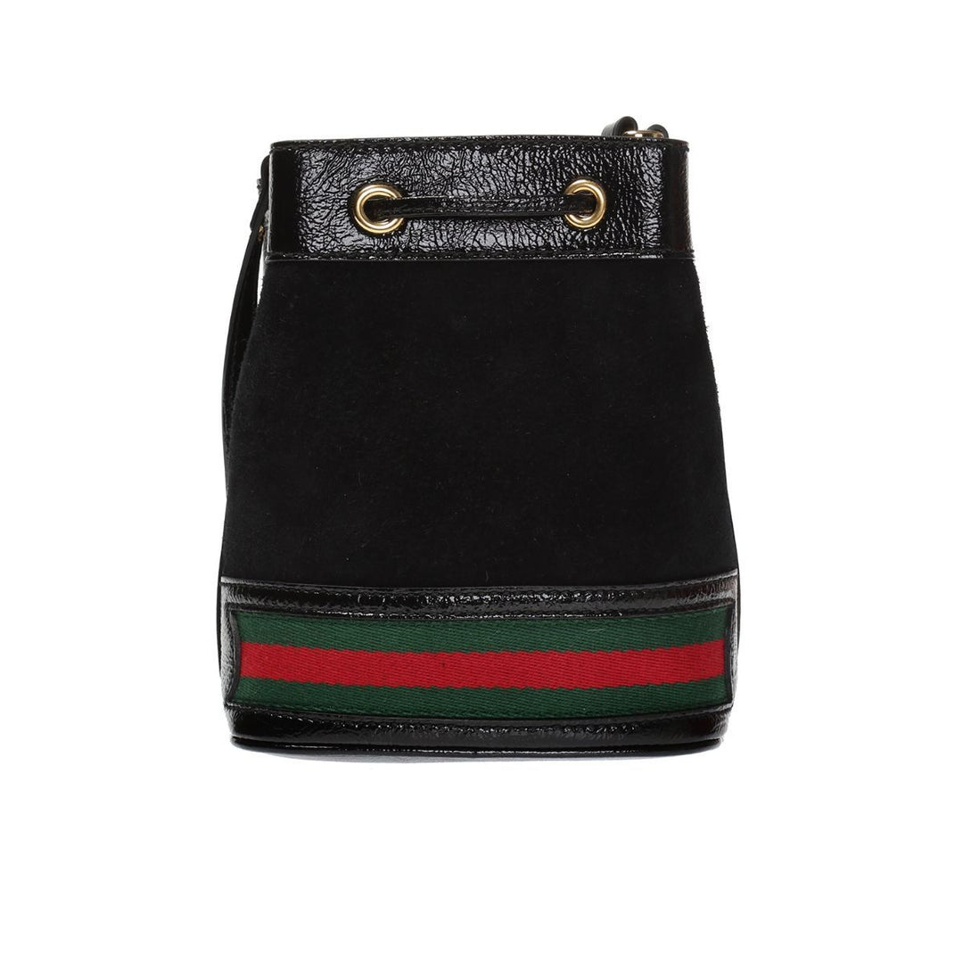 Gucci Ophidia Mini Textured Leather-Trimmed Suede Bucket Bag 550620