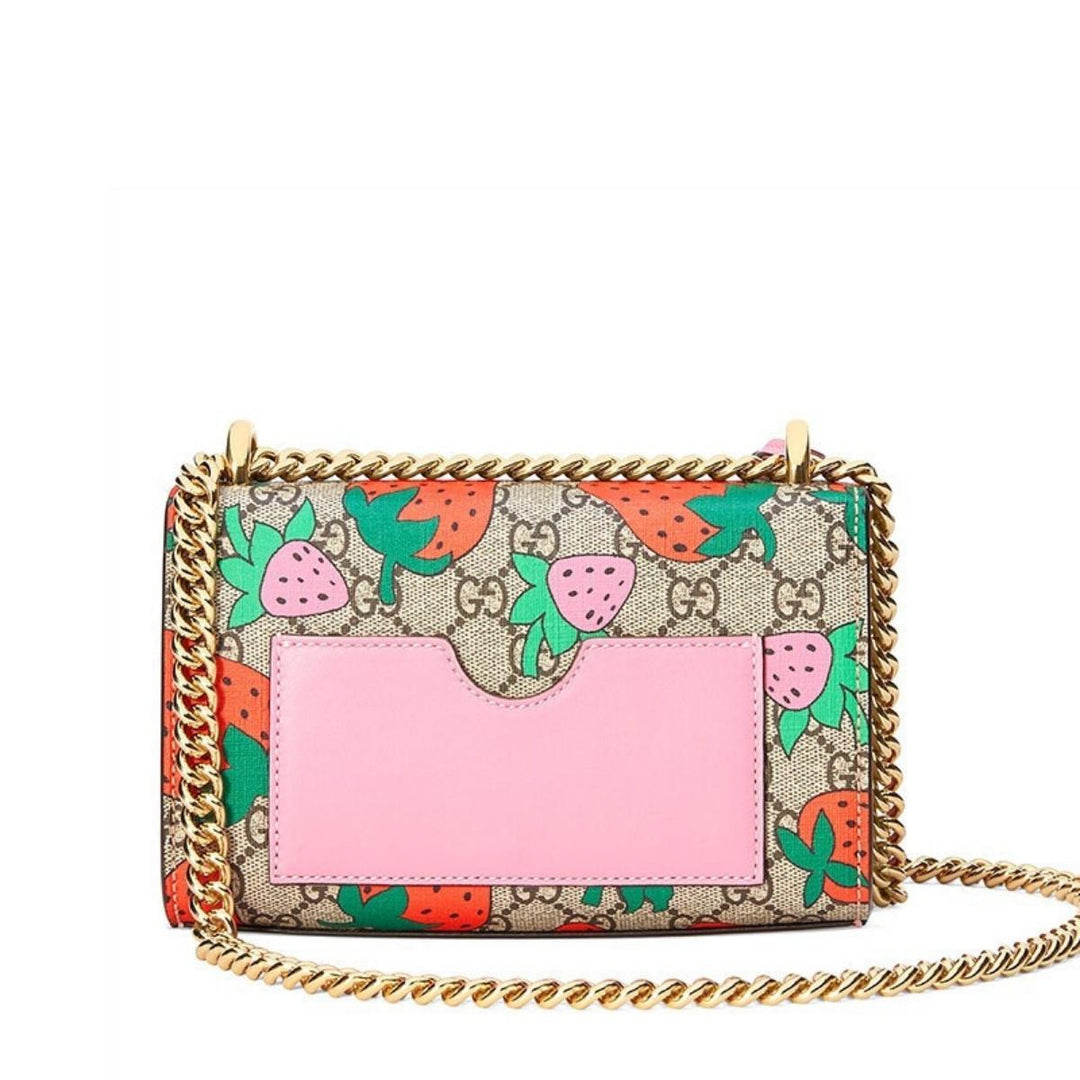 Padlock Gg Strawberry Small Shoulder Bag