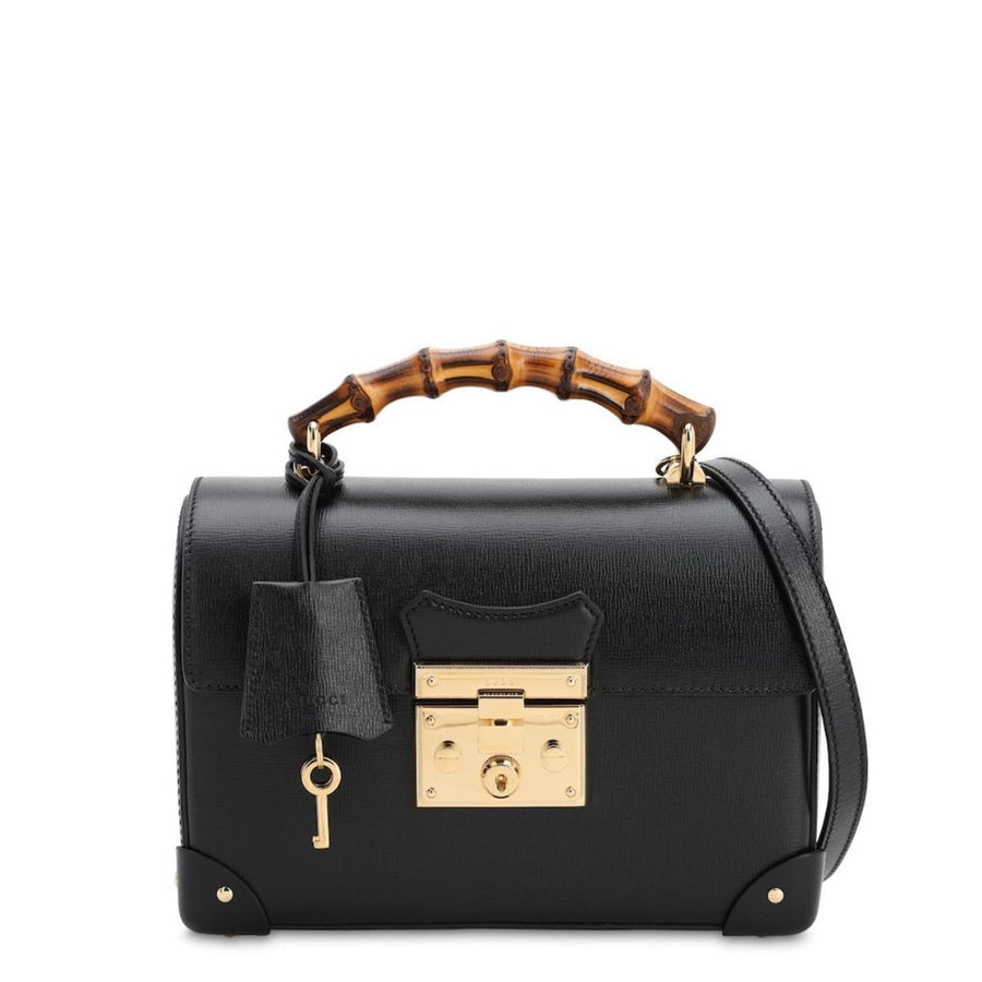 Gucci-Padlock Small Bamboo Black Shoulder Bag - Runway Catalog