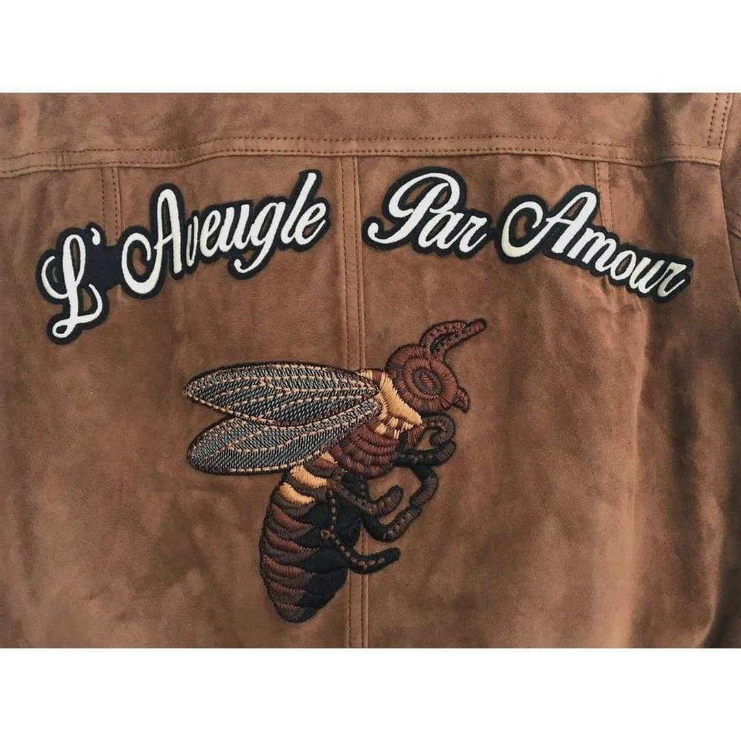 Patches Embroidered Suede Jacket