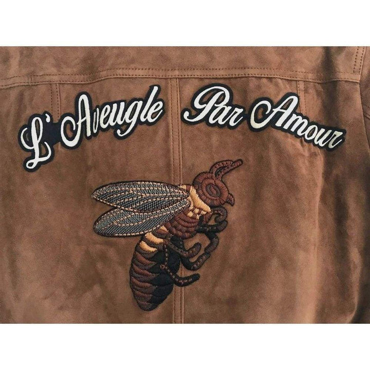 Patches Embroidered Suede Jacket
