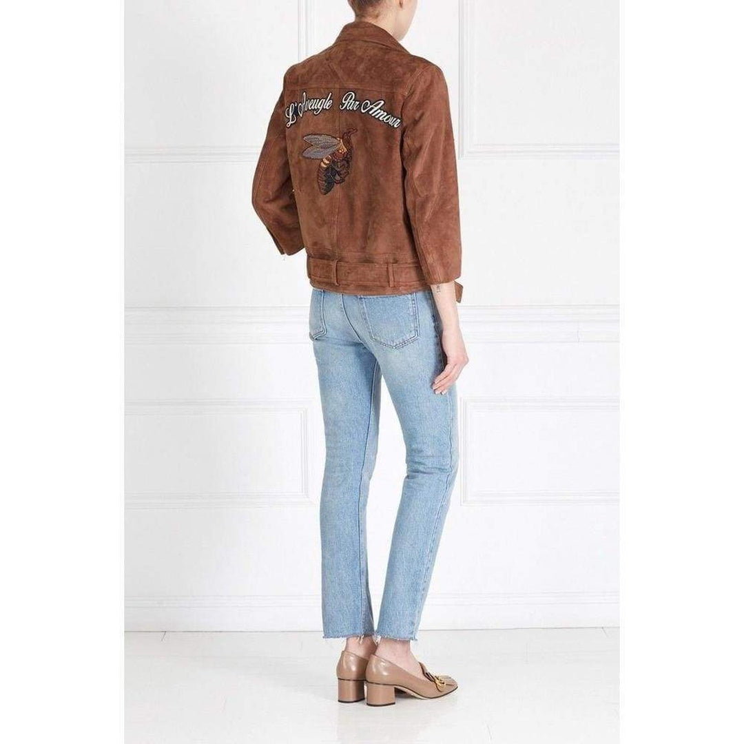 Patches Embroidered Suede Jacket