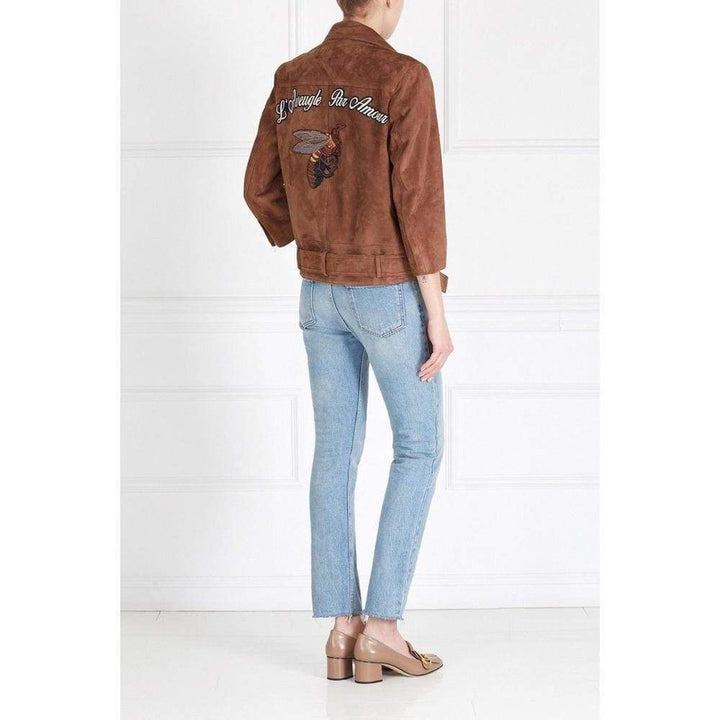 Patches Embroidered Suede Jacket
