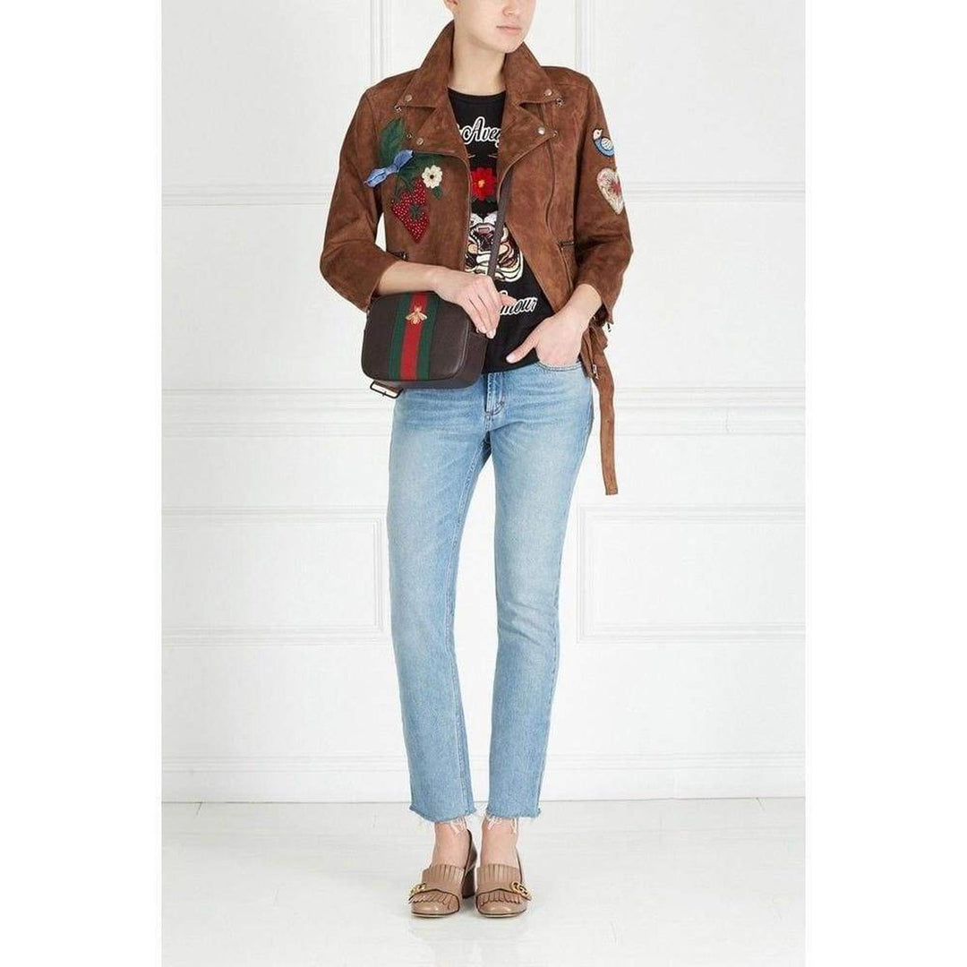 Patches Embroidered Suede Jacket