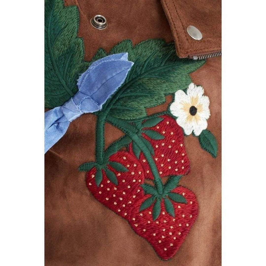 Patches Embroidered Suede Jacket