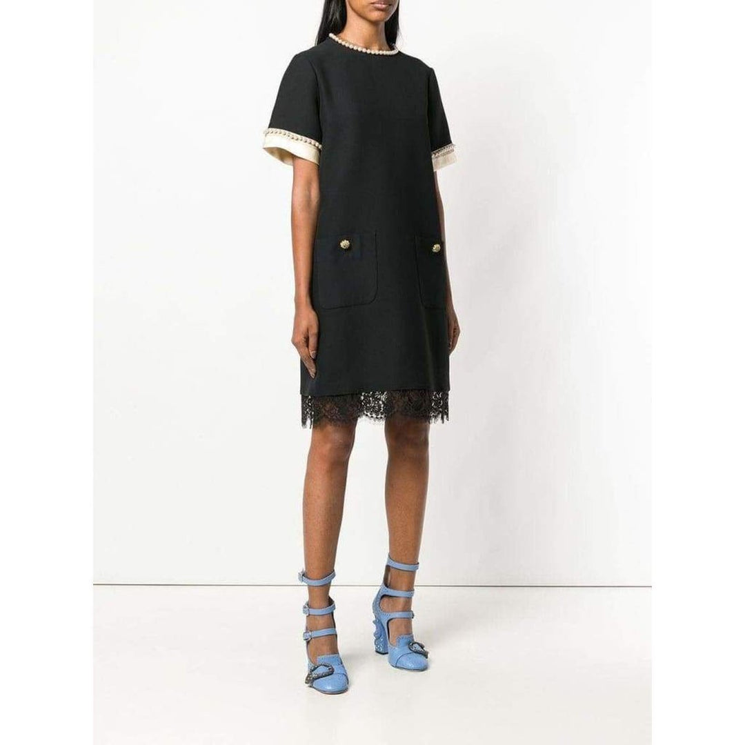 Pearl Embellished Shift Dress