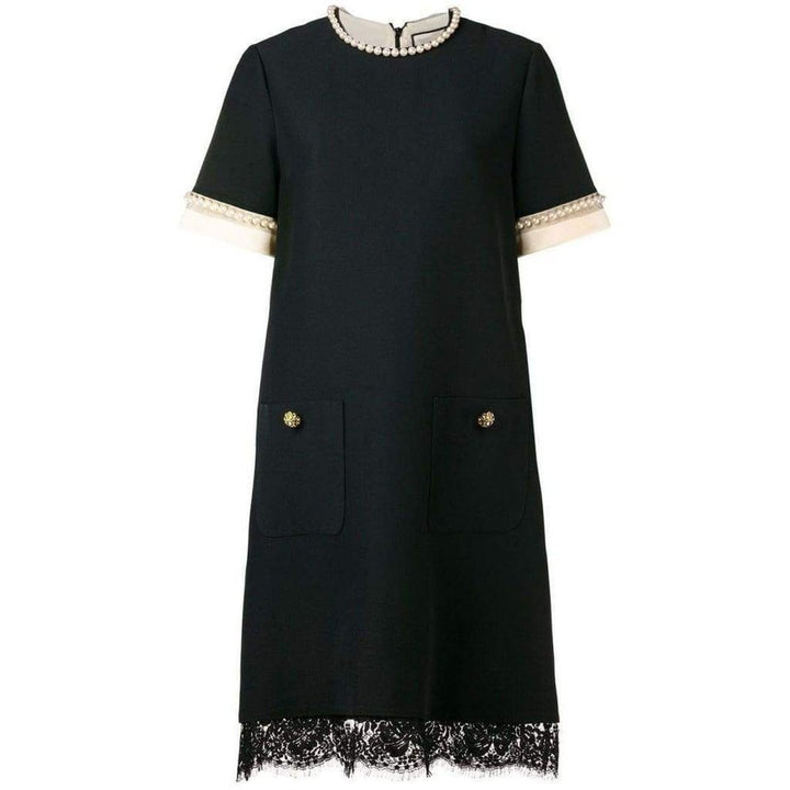 Gucci-Pearl Embellished Shift Dress - Runway Catalog
