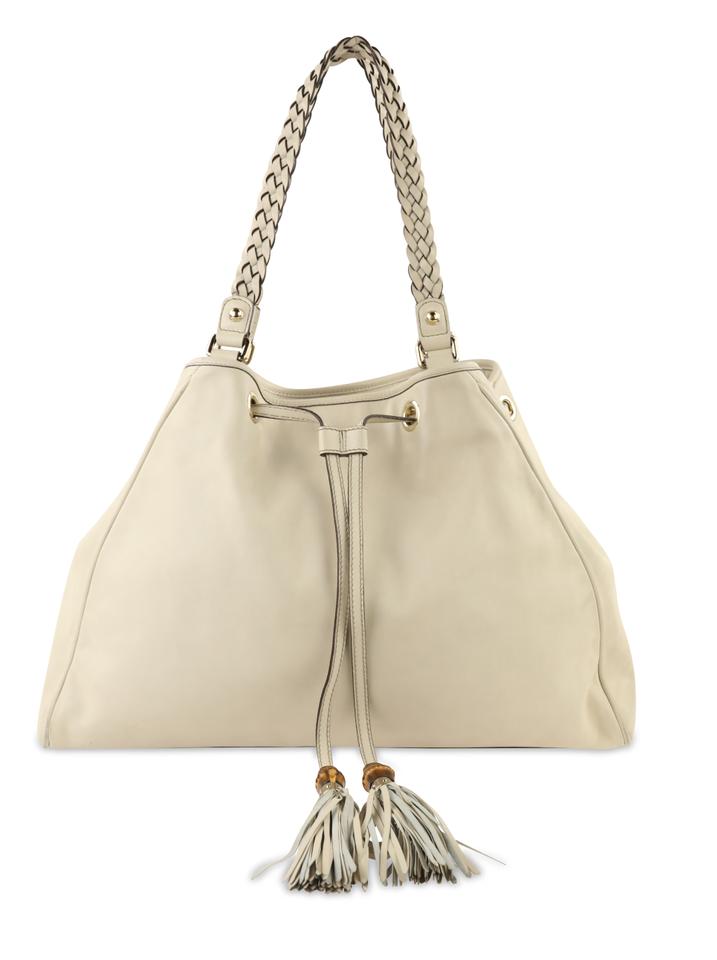 G*G Peggy Off White Leather Tote