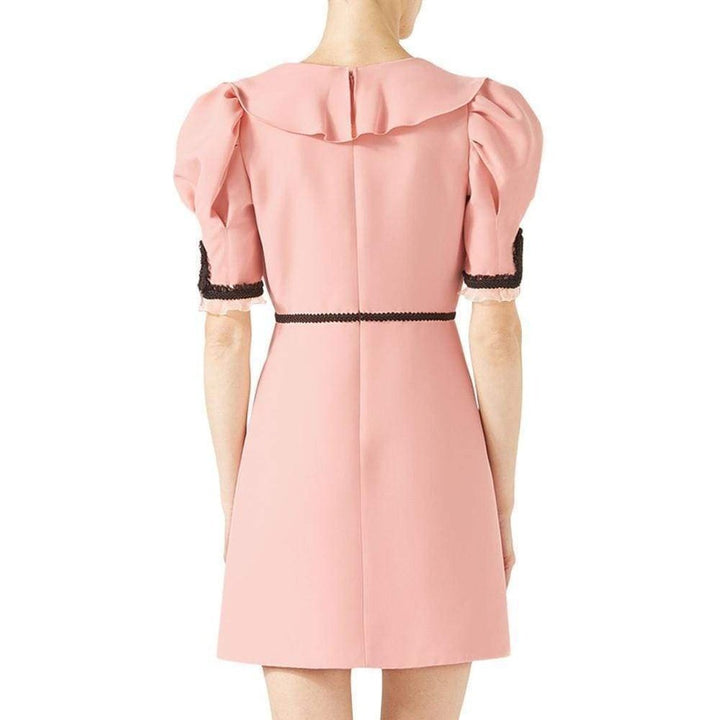 Pink Crepe Silk Wool Cocktail Dress
