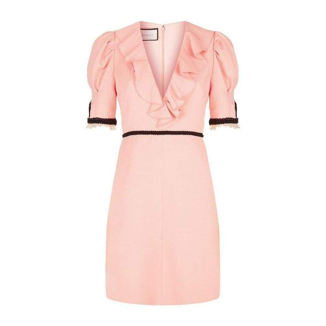 Gucci-Pink Crepe Silk Wool Cocktail Dress - Runway Catalog
