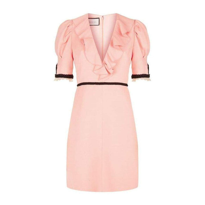 Gucci-Pink Crepe Silk Wool Cocktail Dress - Runway Catalog