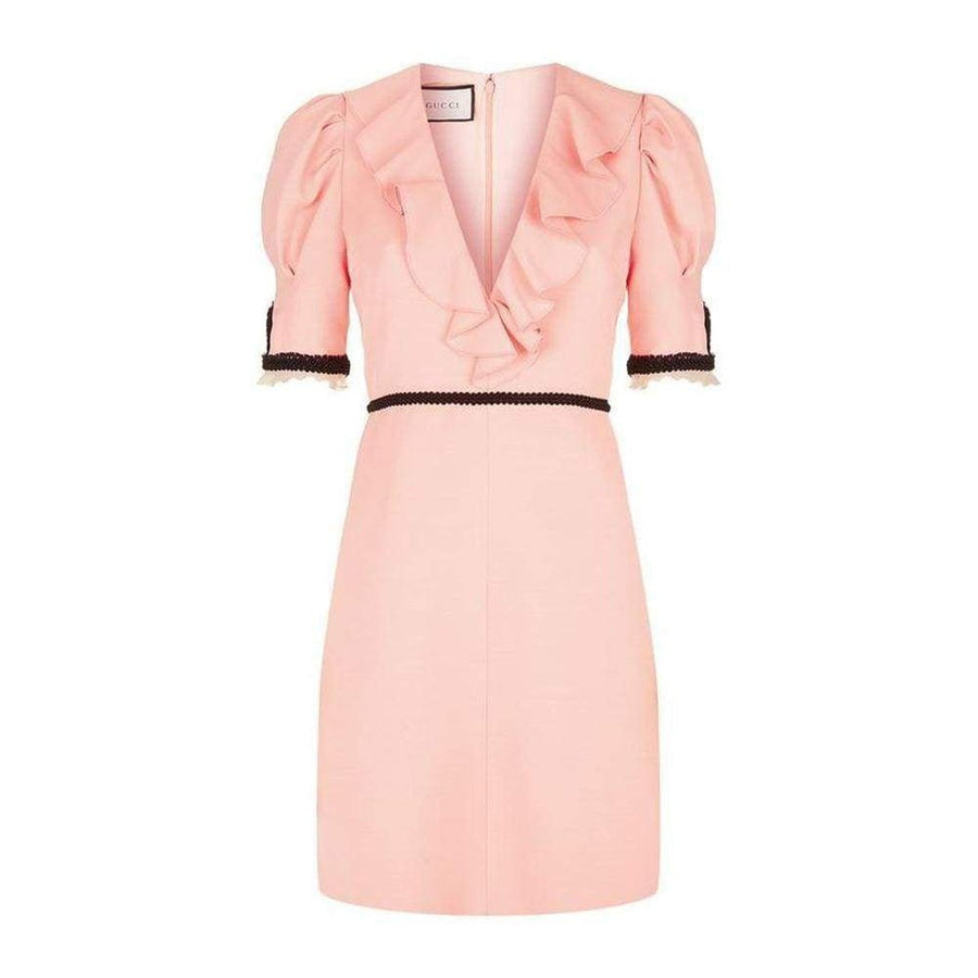 Gucci-Pink Crepe Silk Wool Cocktail Dress - Runway Catalog