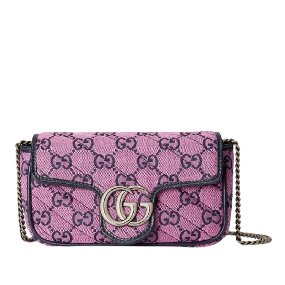 Gucci-Pink GG Marmont Multicolour Super Mini Bag - Runway Catalog