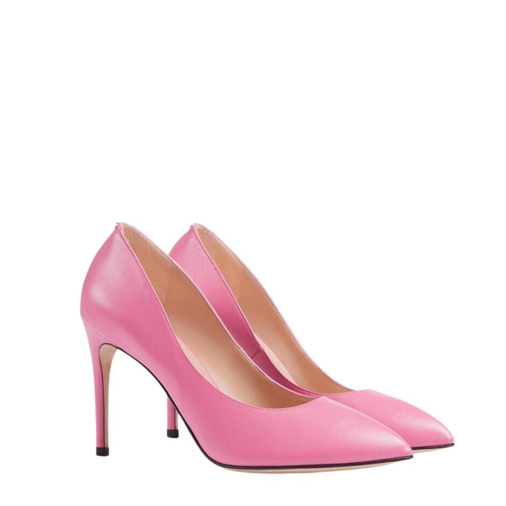Pink Leather Stiletto Pump