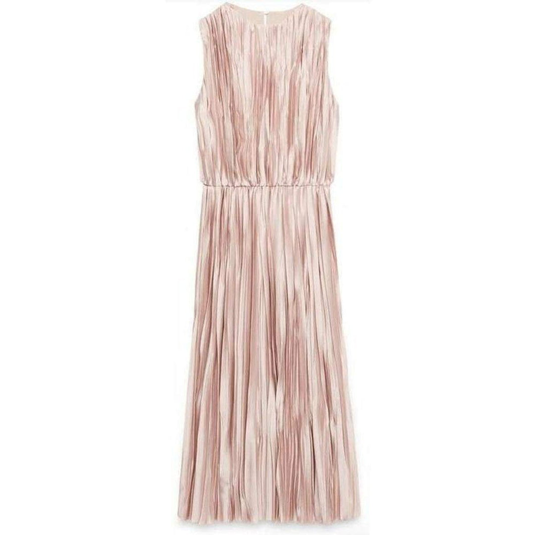 Gucci-Pink Poly Satin Plissé Dress - Runway Catalog