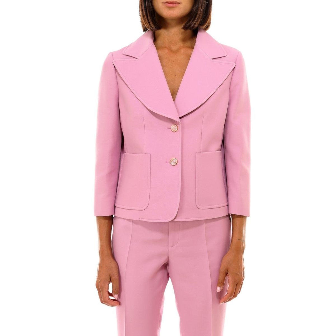 Pink Silk and Wool Blazer Jacket