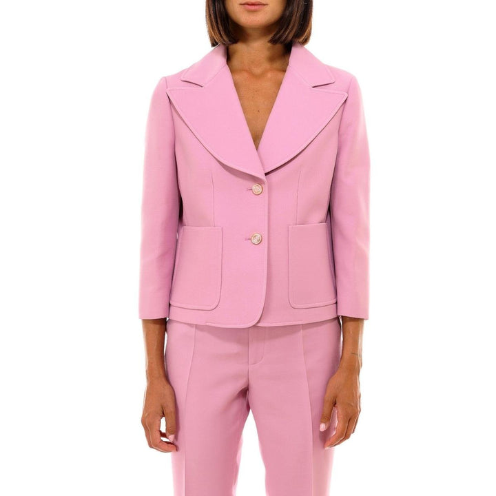 Pink Silk and Wool Blazer Jacket