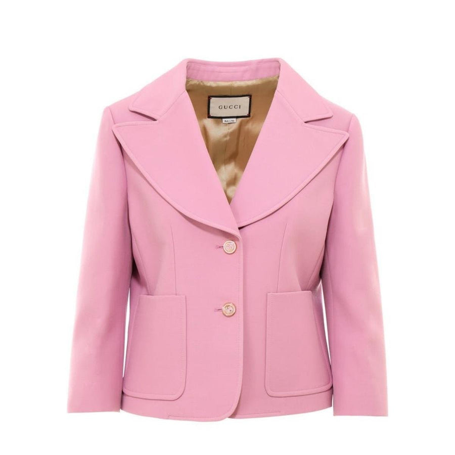 Gucci-Pink Silk and Wool Blazer Jacket - Runway Catalog