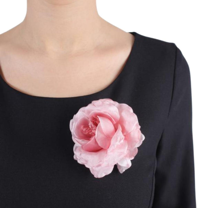 Pink Silk Flower Brooch