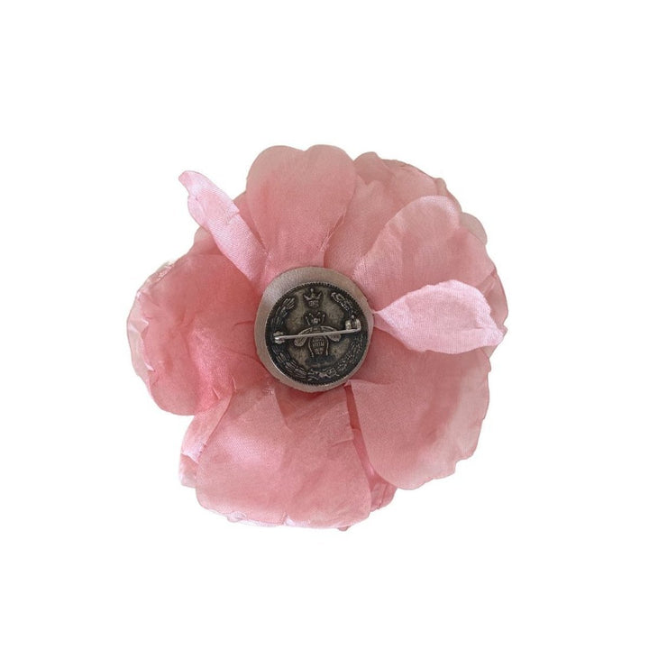 Pink Silk Flower Brooch