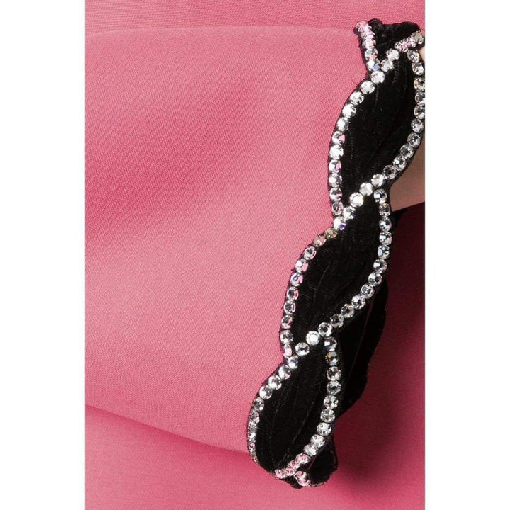 Pink Velvet Trim Dress