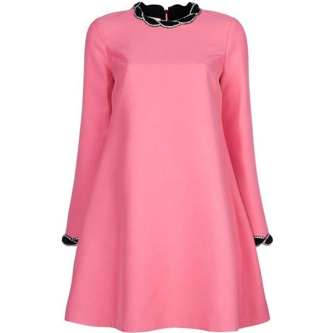 Gucci-Pink Velvet Trim Dress - Runway Catalog