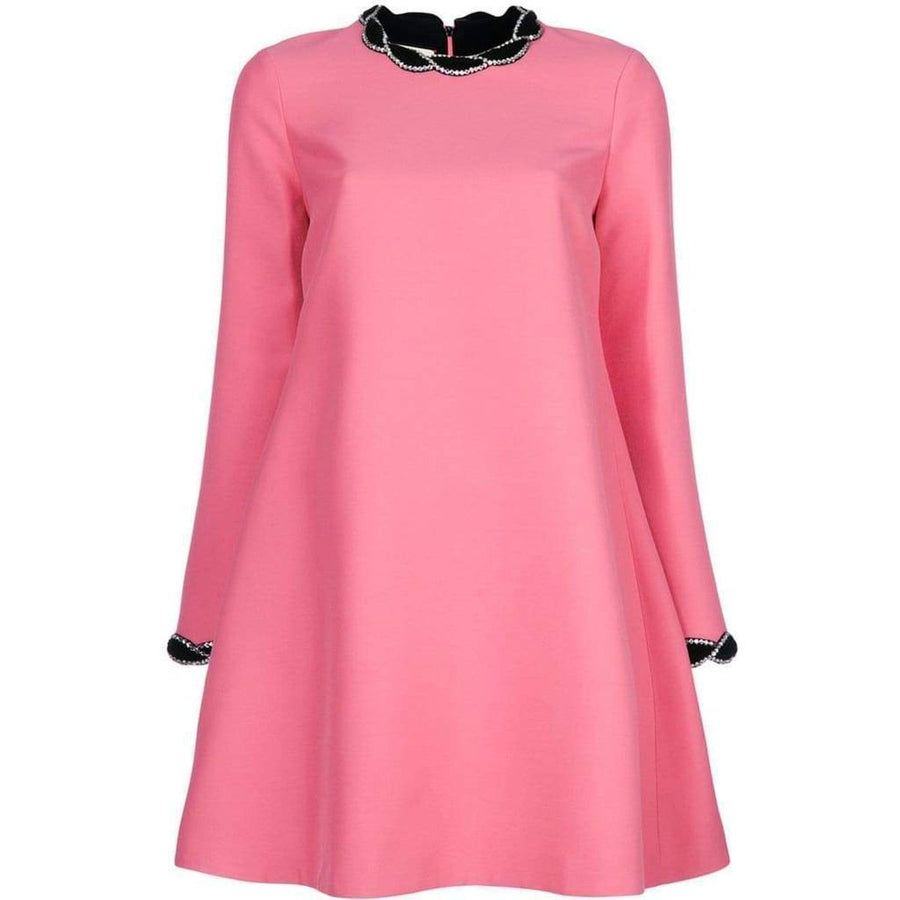Gucci-Pink Velvet Trim Dress - Runway Catalog