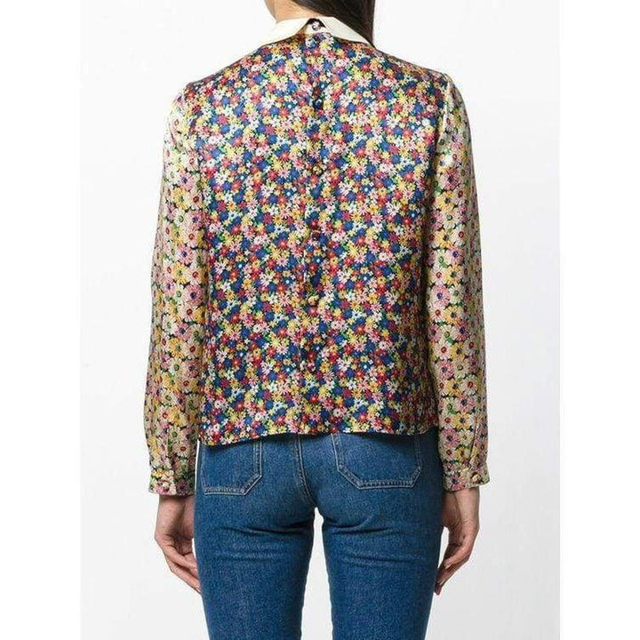 Pleated Bib Peter Pan Blouse