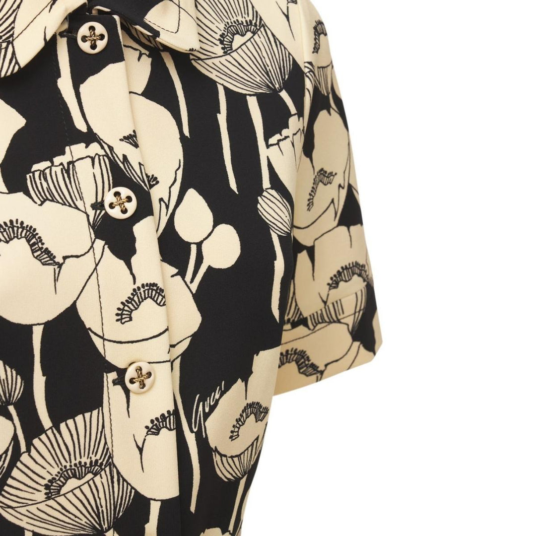 Poppy Flowers Print Jersey Dress