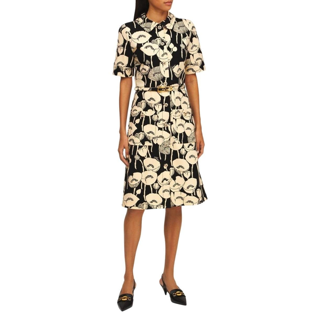 Poppy Flowers Print Jersey Dress