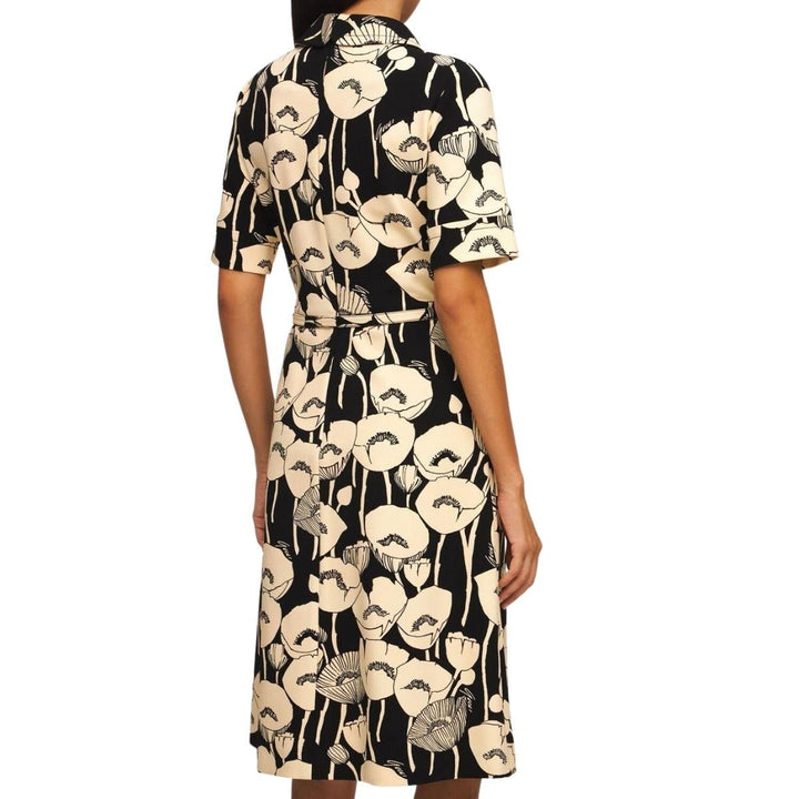 Poppy Flowers Print Jersey Dress