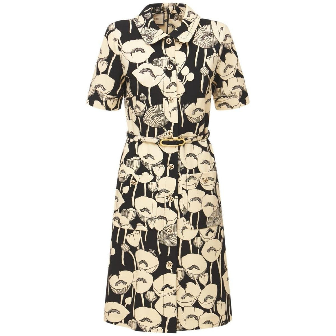 Gucci-Poppy Flowers Print Jersey Dress - Runway Catalog