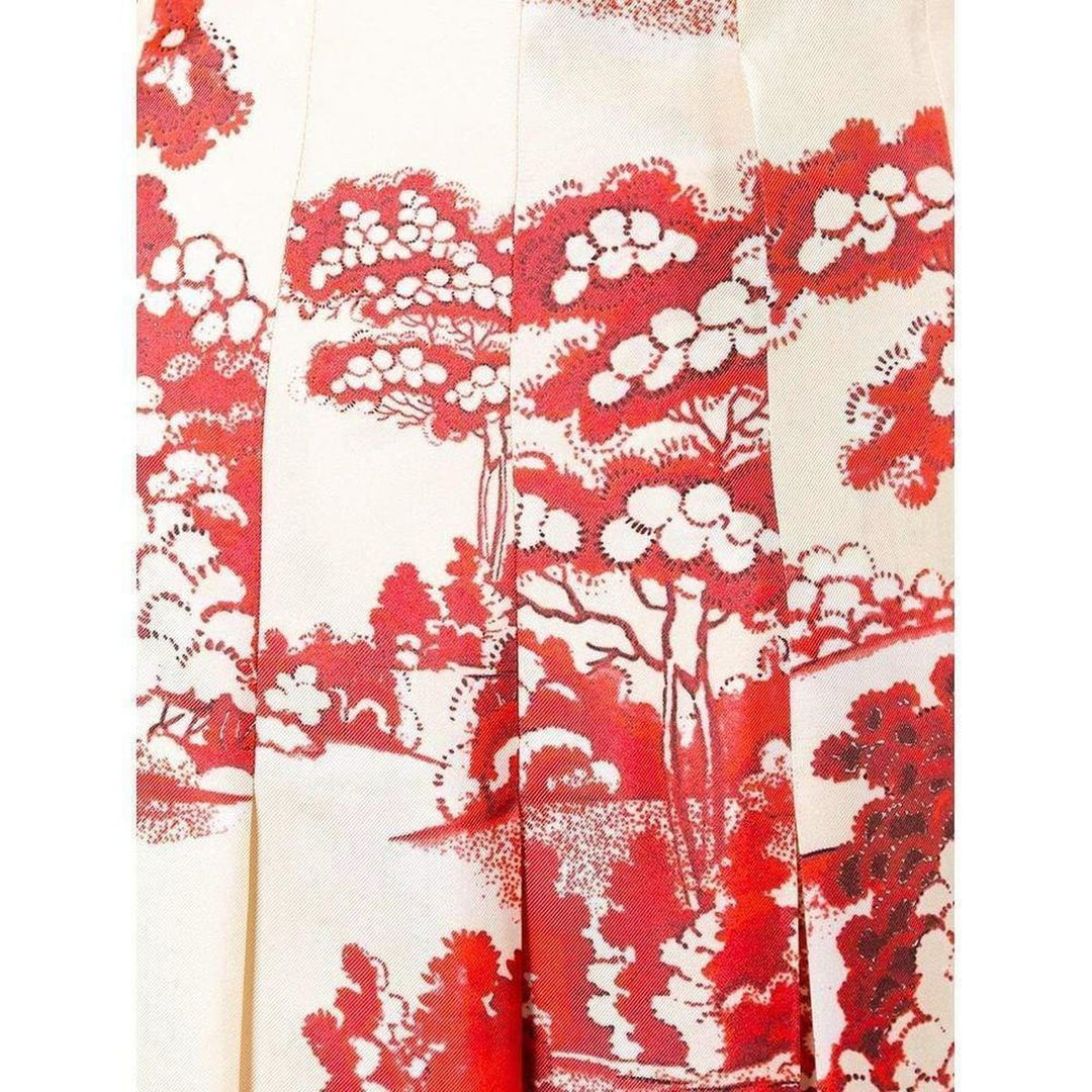 Porcelain Garden Print Midi Skirt