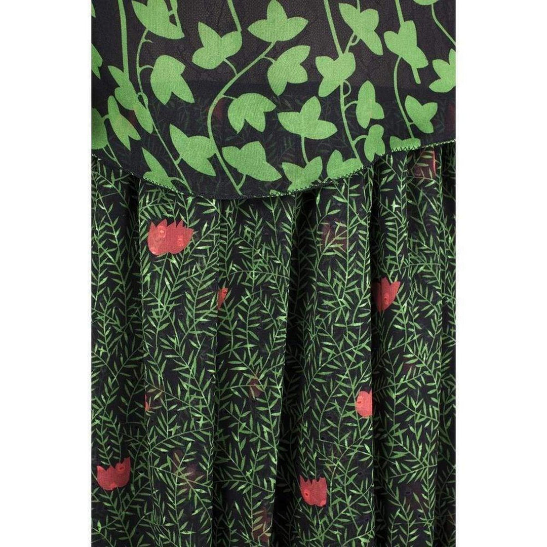Printed Fil Coupe Cape Dress