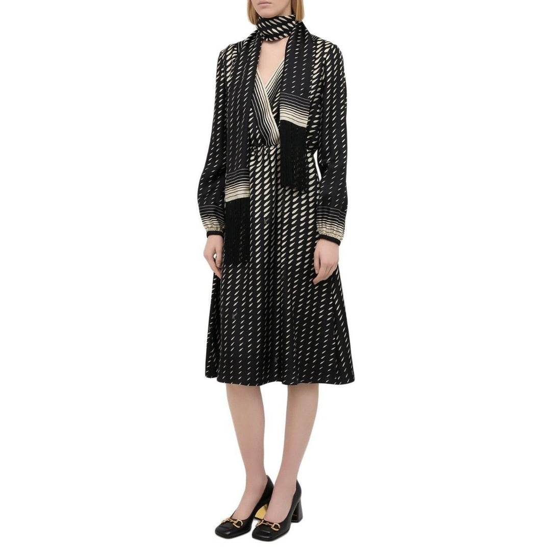 Printed Scarf Belted Wrap Dress