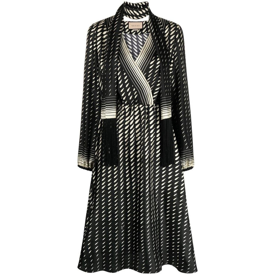 Gucci-Printed Scarf Belted Wrap Dress - Runway Catalog