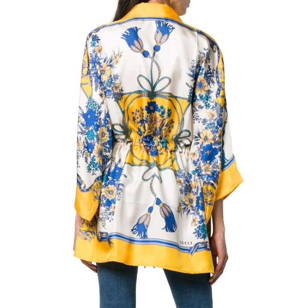 Printed Silk Kimono Shirt