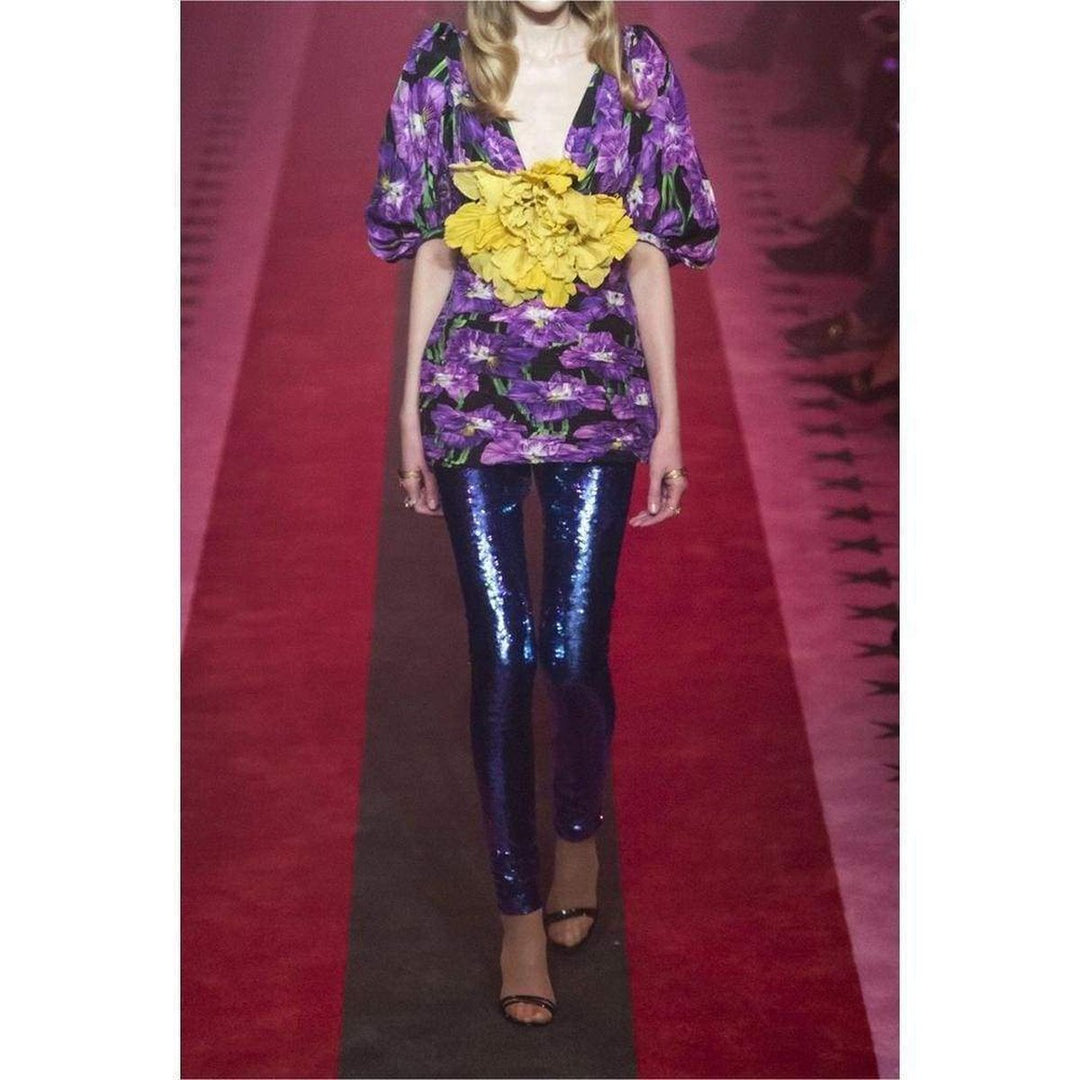 Purple Sequin Tulle Leggings