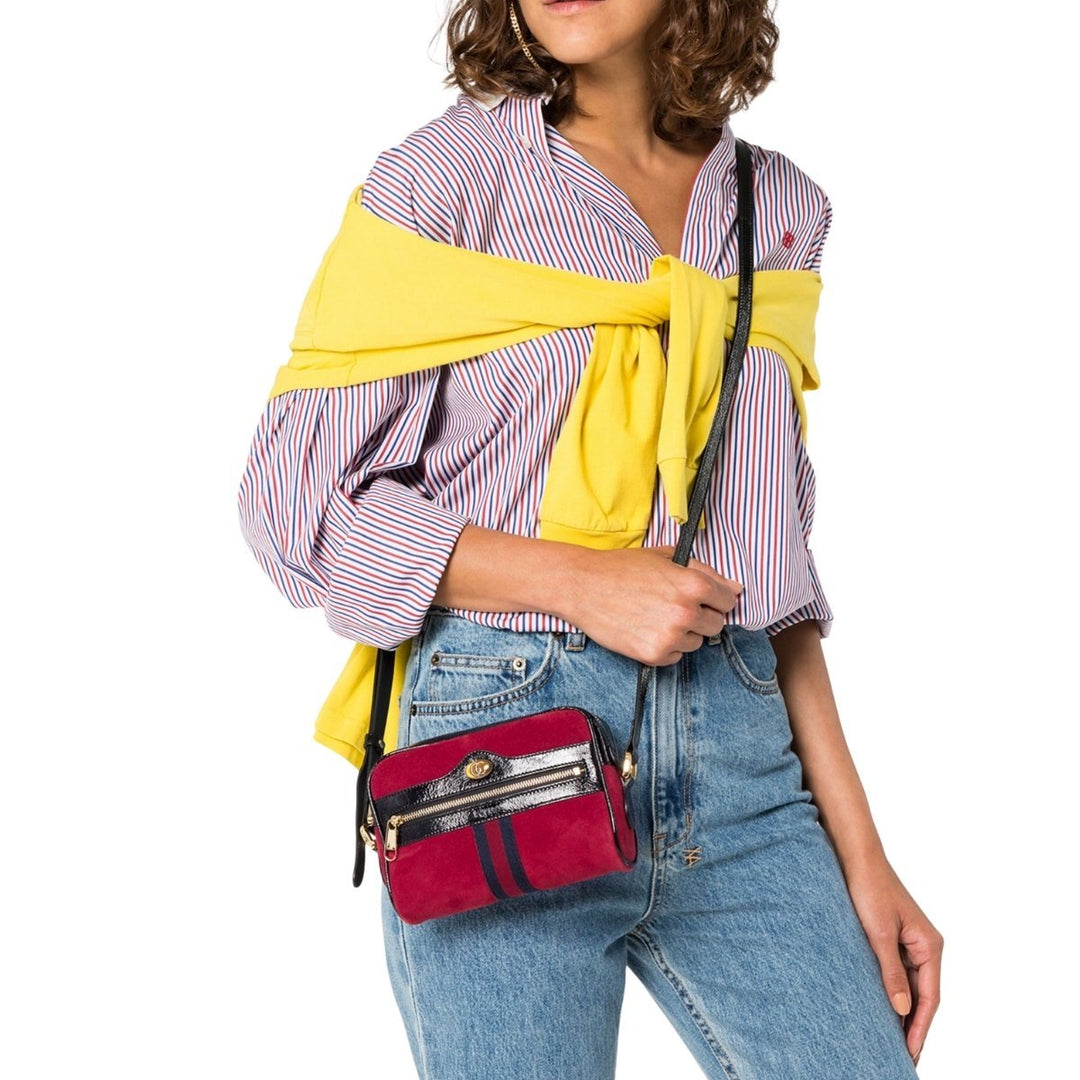 Red Ophidia Suede Mini Bag