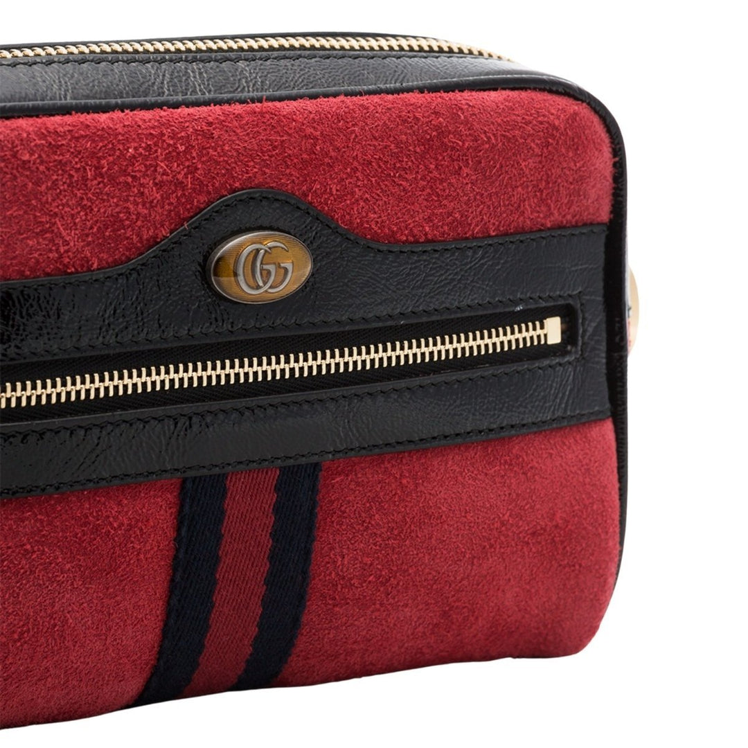 Red Ophidia Suede Mini Bag