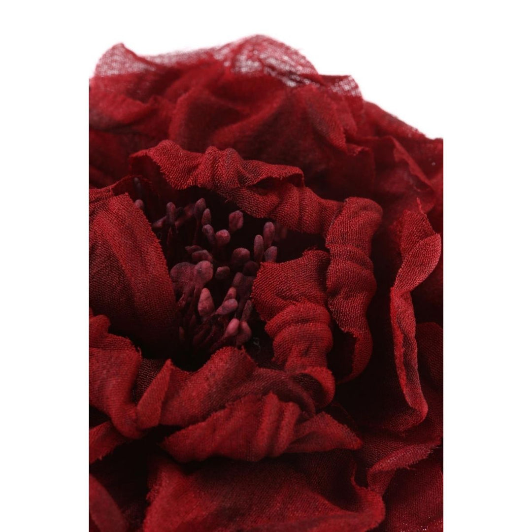Red Silk Flower Brooch
