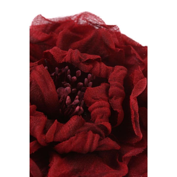 Red Silk Flower Brooch