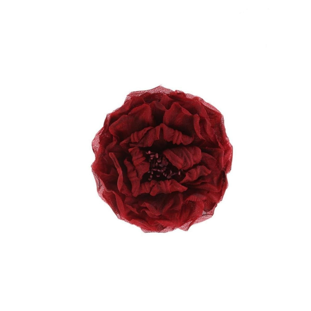Gucci-Red Silk Flower Brooch - Runway Catalog