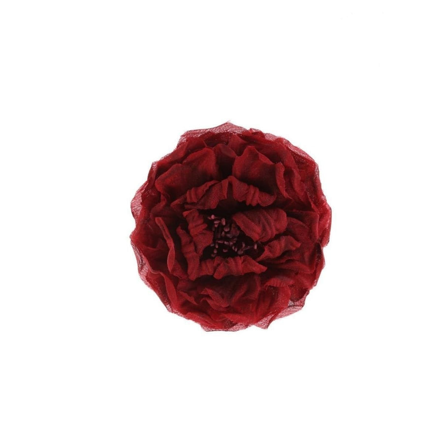 Gucci-Red Silk Flower Brooch - Runway Catalog